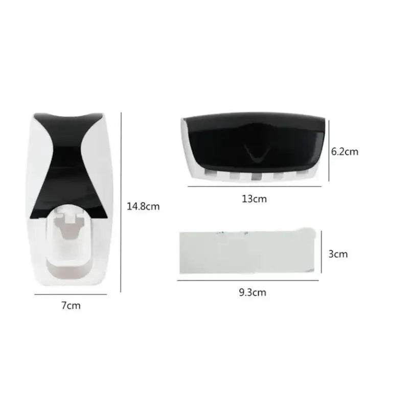 1 set of easy-to-use toothbrush holder with automatic toothpaste dispenser, wall mounted toothbrush storage rack, and bathroom