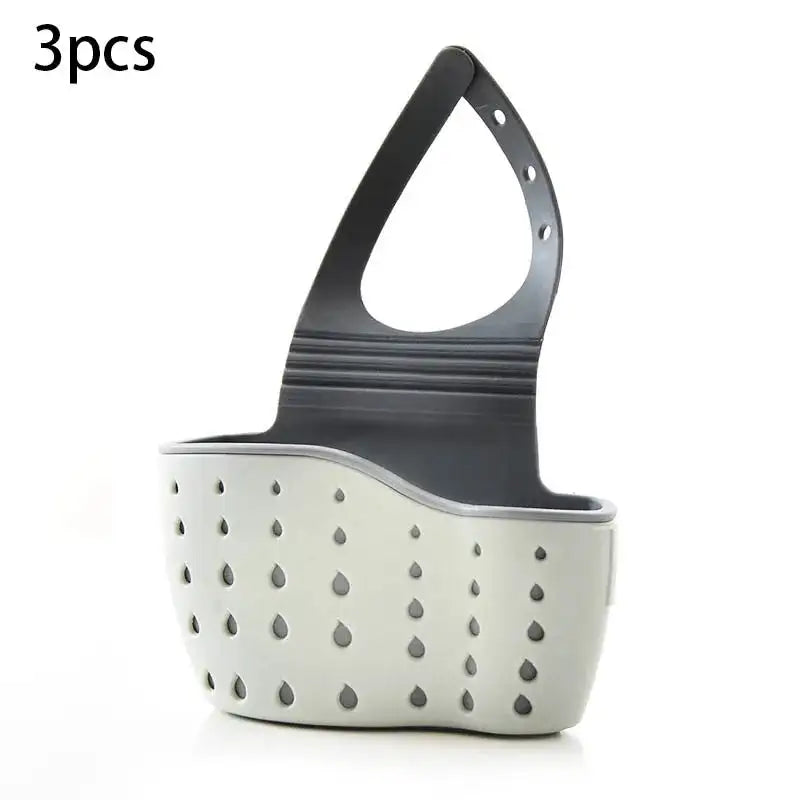 Sink Draining Hanging Basket Adjustable Kitchen Accessories Rubber Sink Bag Soap Sponge Shelf Faucet Holder for Bathroom 1PC