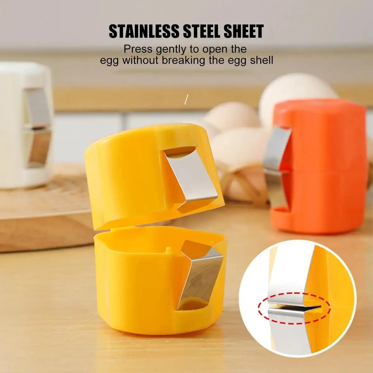 Egg Opener Tool Egg Cracking Tool Stainless Steel Cracker Separator Peeler Portable Device for Baking Home Breakfast Prep Women