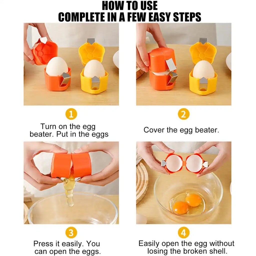 Egg Opener Tool Egg Cracking Tool Stainless Steel Cracker Separator Peeler Portable Device for Baking Home Breakfast Prep Women