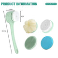 Electric Body Brush Back Scrubber for Shower, 4 Replaceable Heads and Hook, Long Handle Bath Brush with Type-C Rechargeable