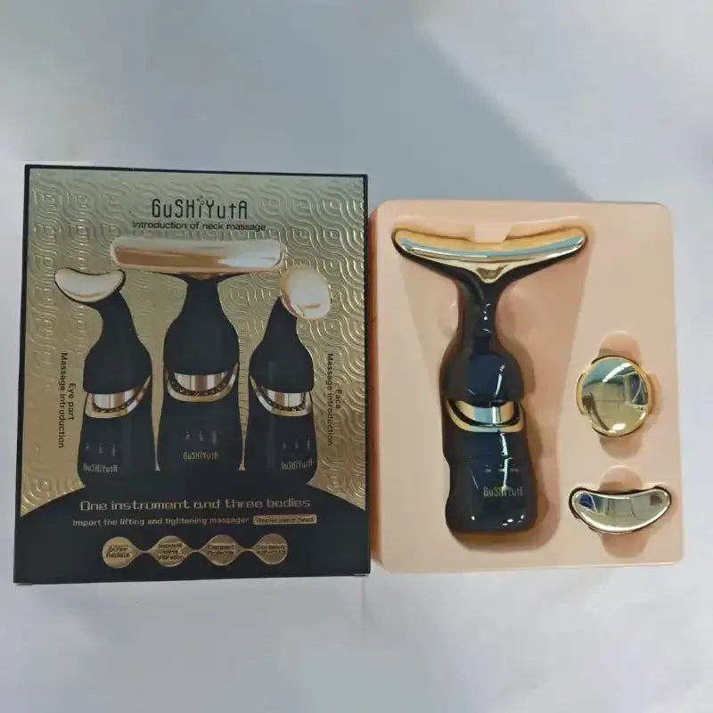 Face Lifting Device Neck Facial Eye Massager in elegant packaging, showcasing innovative beauty tools for skin rejuvenation.