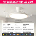 Silent Ceiling Fan Light for Bedroom Decorative Lighting Lamp Air Invisible Blade Retractable Smart Ceiling Fan with Light