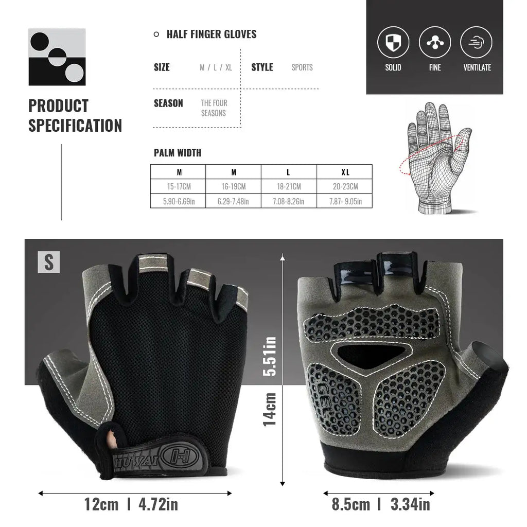 1 Pair Anti-Slip Cycling Gloves Breathable Half Fingerless Gloves Mtb Gloves Sunscreen Elastic Outdoor Sport Bicycle Gloves