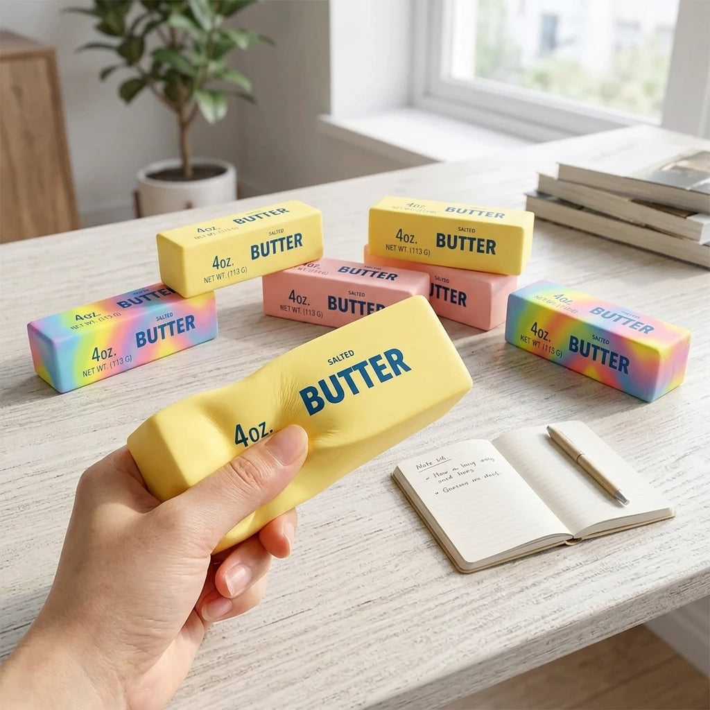 Squishy Butter Stick Fidget Toy - Squeeze Away Stress!